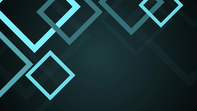 Abstract background with overlapping square frames and diamond shapes animation