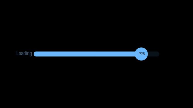 Progress bar loading percentage with a fill and a circular marker animation, Waiting loading bar animated