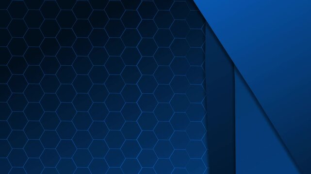 Abstract geometric background with hexagon pattern and folded paper-like panels animation