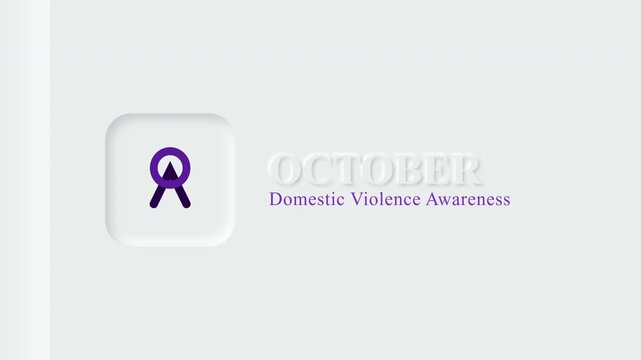 Purple domestic violence awareness text animation and icon create campaign poster backgrounds, ideal for social media, events, education, and advocacy.
