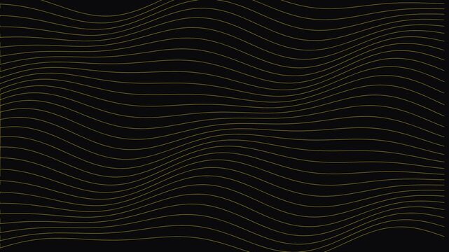 Abstract Flowing Wavy Lines on Black Background, Minimal Motion Graphics