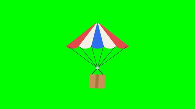 Animated Package Delivery by Parachute
