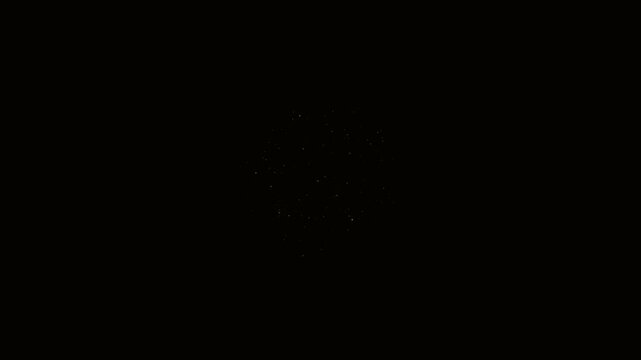 Glitter explosion effect, bright golden star particles bursting outward with magical glow, sparkling light blast overlay on black screen background, 4k animation