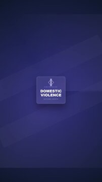 National domestic violence awareness month text animation brings blue campaign symbol banner to life for awareness campaigns and social media outreach.