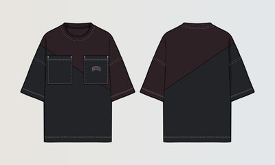 Cut and Sew T-Shirt Designs with Colourblock Panels, Patterns and Graphics