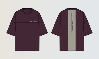 Fototapeta na wymiar Cut and Sew T-Shirt Designs with Colourblock Panels, Patterns and Graphics