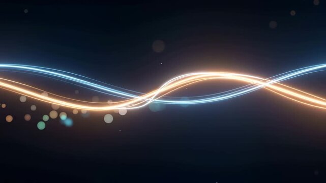 Luminous Blue and Orange Waves Across Dark Space