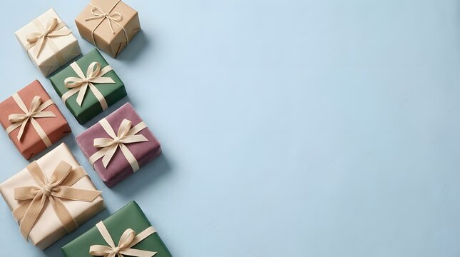 A beautifully arranged collection of colorful gift boxes perfect for celebrations and expressing thoughtfulness creating a festive atmosphere and joyful anticipation