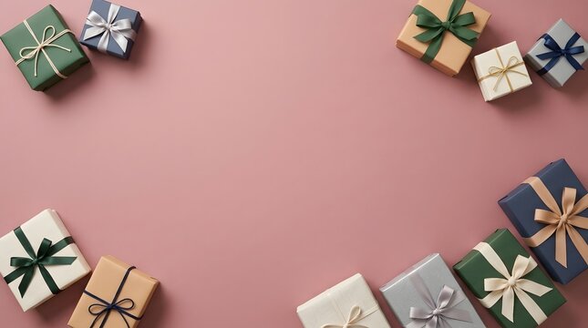 A beautifully arranged collection of colorful gift boxes creates a festive and joyful atmosphere perfect for celebrations and special occasions