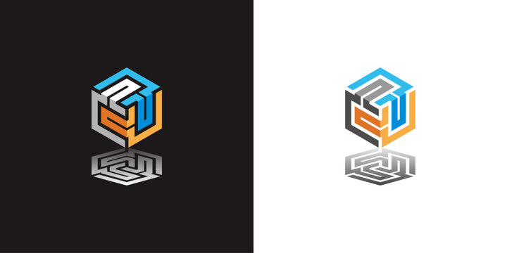 Abstract Geometric Cube Logo Design.