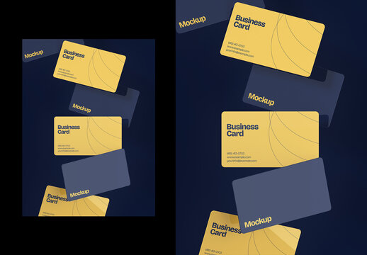 Floating Business Card Mockup