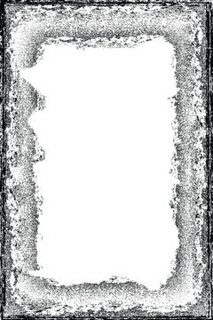 Vector border frames with rough edges . Rectangular frame template . distress texture . Grunge tiny frame borders isolated on the background . Rough edges effect
