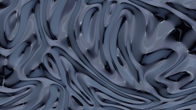 Titanium Steel Liquid Metal Folding Tightly With Blue Grey Reflections And Hard Glossy Industrial Seamless Motion