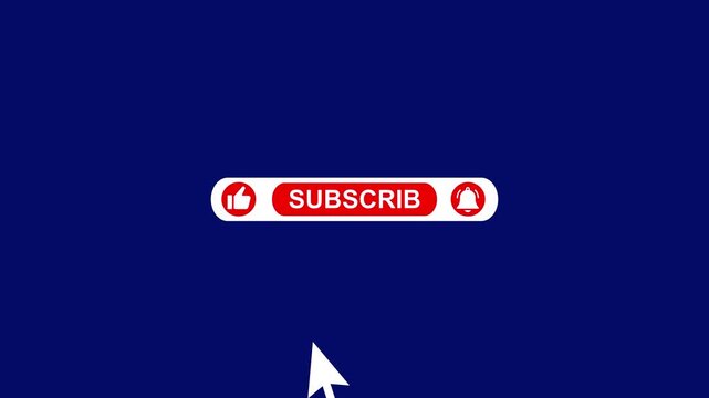 Pop up youtube subscribe like bell icon button clicked animation motion graphic clip template 4k Animation of a like, subscribe and notification for youtube channel with sound, alpha channel