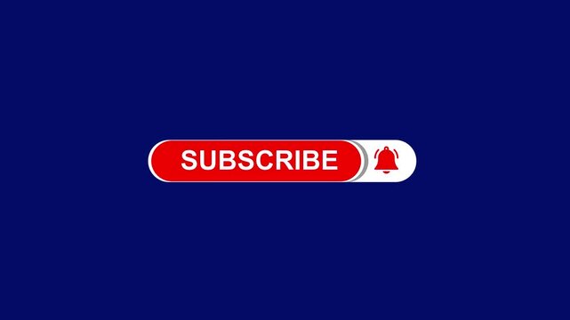 Youtube subscribe and bell Animation with alpha channel. Like Subscribe Bell Notification Button, Pop up youtube subscribe like bell icon button clicked animation motion graphic