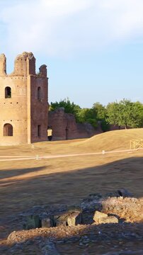 Ancient Roman ruins of the Villa of Maxentius in Rome, Italy
