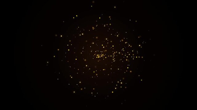 Abstract Golden Particles Tunnel Motion Loop Seamless Loop 