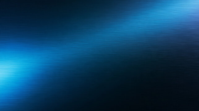 Brushed Metal Texture with Blue Light Beam Abstract Background