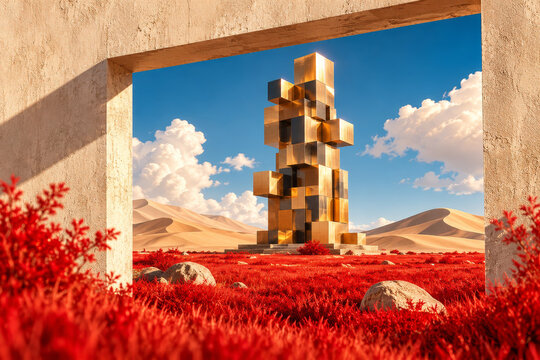 Golden Sculpture Desert Portal