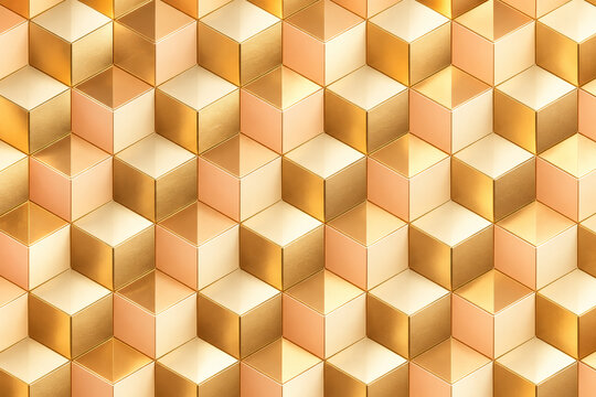 Golden Isometric Cube Pattern
