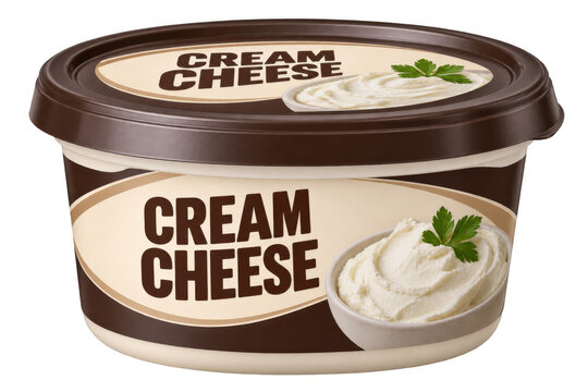 Cream cheese tub isolated on transparent background