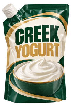 Greek yogurt tub isolated on transparent background