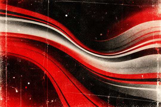 Red Metallic Wave Stripes