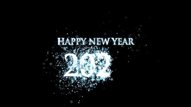 Happy New Year 2027 Sparkling Diamond Dust and Glitter Typography Animation
