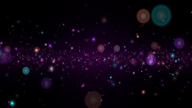 Purple and Magenta Floating Bokeh Particles with Glowing Magic Dust Motion Background