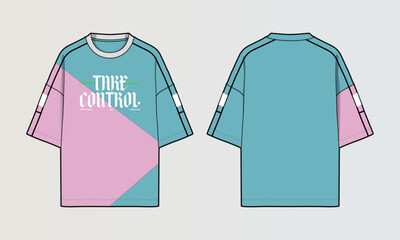 Obraz na płótnie Canvas Cut and Sew T-Shirt Designs with Colourblock Panels, Patterns and Graphics