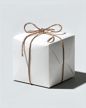 Plain White Bakery Box Tied with Natural Twine