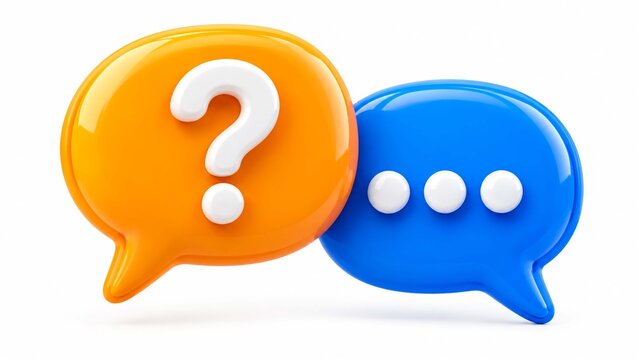 Question mark speech bubble with conversation bubbles on white
