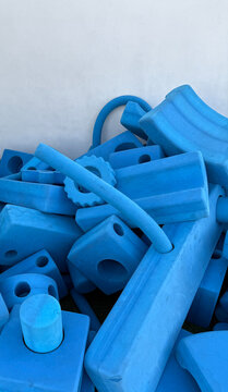Blue foam toy building blocks