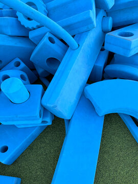 Blue foam toy building blocks