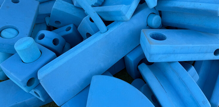 Blue foam toy building blocks