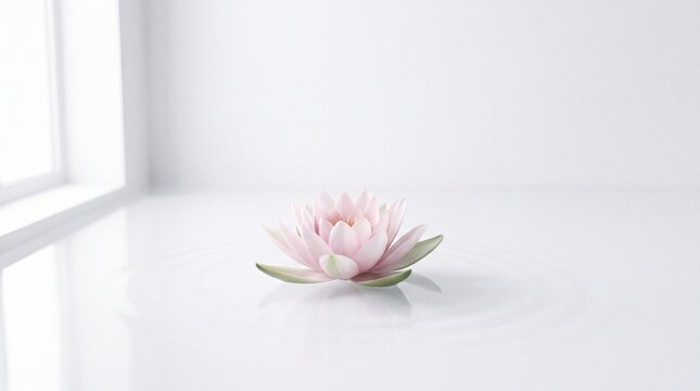 Zen Lotus Flower on Water: Serene Beauty for Wellness and Meditation