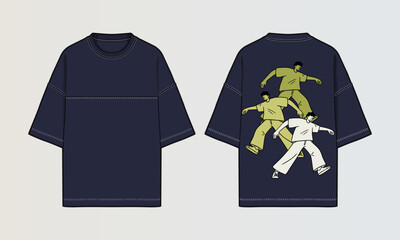 Obraz na płótnie Canvas Cut and Sew T-Shirt Designs with Colourblock Panels, Patterns and Graphics