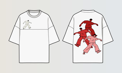 Obraz na płótnie Canvas Cut and Sew T-Shirt Designs with Colourblock Panels, Patterns and Graphics