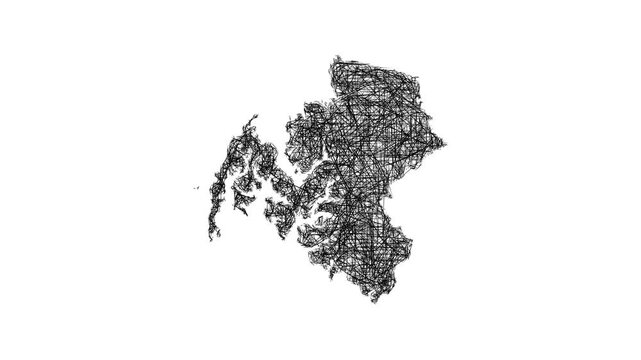 Sketch Talbot outline map animation - smooth progressive reveal