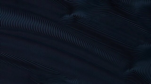 Flowing fine lines ripple across a dark abstract digital surface. Technology presentations, title sequences, and motion graphics.