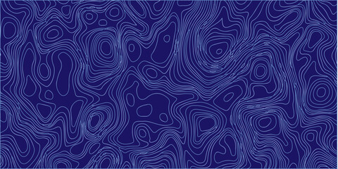 Blue topographic map background featuring abstract line contour geography patterns for modern technology and design concepts. Abstract blue topographic contour map background, thin line art pattern. © Vectlis Arts