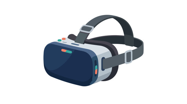 Virtual reality headset with straps and adjustable bands vector illustration