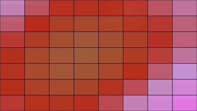 A seamless loop of colorful gradient squares transitioning through shades of purple and red.