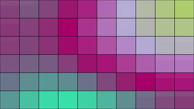 Vibrant pastel geometric square grid creates a seamless looping visual pattern