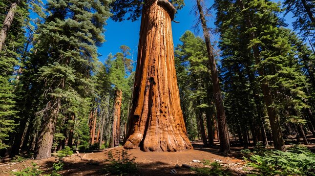 Majestic Giant Sequoia Tree in California Forest