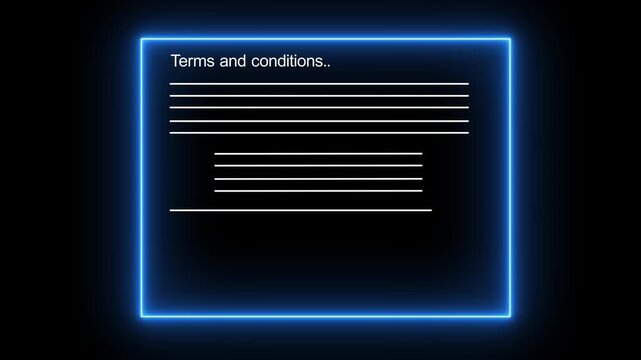 Reading terms and conditions of website, isolated on a transparent background. motion graphic of a Check mark for accept Terms of use concept..