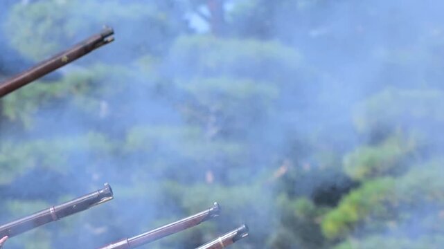 火縄銃の射撃