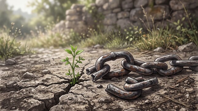 Martin luther king jr day freedom concept with a broken chain