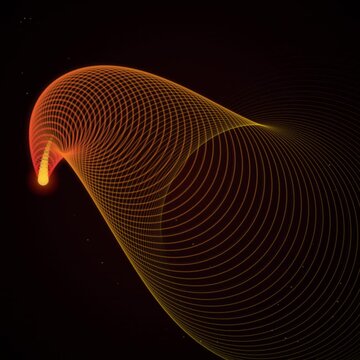 Abstract Swirling Orange Yellow Energy Flow Vortex on Dark Background