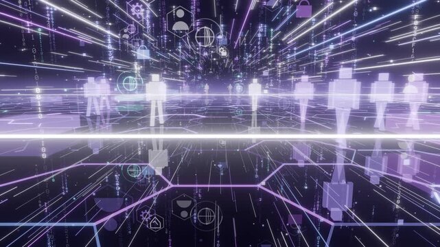 Digital Avatar Network and Metaverse Data Grid Animation